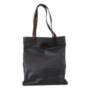 Dolce & Gabbana Svart Vit Polka Dot Canvas Shopping Tote Bag Black, Da...