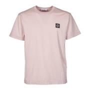 Stone Island Rosa Jersey Bomull T-shirt med Logo Patch Pink, Herr