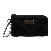 Dolce & Gabbana Svart Nylon Logo Plaque Pouch Väska Black, Dam