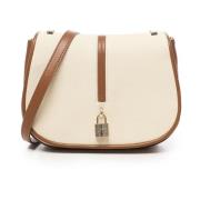 V73 Beige Crossbody Väska med Hänglås Stängning Beige, Dam