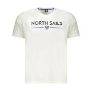 North Sails Minimalistisk Vit Bomull Crew Neck T-shirt White, Herr