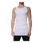 Dolce & Gabbana Vit Bomull Tank Top Ärmlös White, Herr