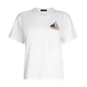 Liu Jo Rhinestone Crew Neck T-shirts och Polos White, Dam