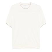 Brunello Cucinelli Vit Bomull T-shirt White, Herr