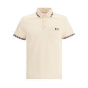 Valentino Polo Skjorta med Ribbad Krage och Logodetalj Beige, Herr