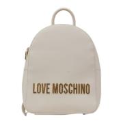 Love Moschino Beige Dragkedja Ryggsäck Väska Beige, Dam