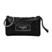 Dolce & Gabbana Svart Tyglogotyp Crossbody Väska Black, Dam