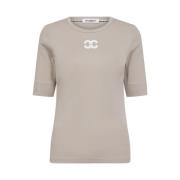 Co'Couture Logo Tee - Mink Beige, Dam