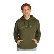 Tommy Jeans Broderad logohoodie i grönt Green, Herr