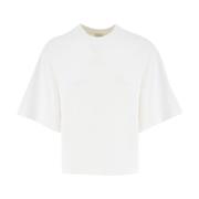 PINKO Beskuren bomullst-shirt med logotyp White, Dam