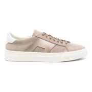 Santoni Läder Sneakers med Gummisula Beige, Herr