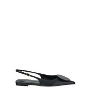 Jacquemus Läder Slingbacks Duelo Plåtar Black, Dam