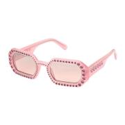 Swarovski Burgundy Mirror Lens Plast Solglasögon Pink, Dam