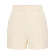 Elisabetta Franchi Kontrast Piping Midjeband Shorts Beige, Dam