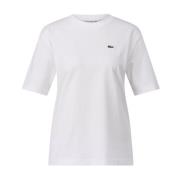 Lacoste Logo T-shirt, mångsidig och stilren White, Dam