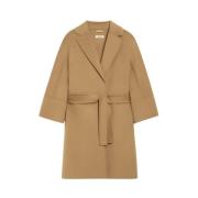 Max Mara Kort Ullrock Elegant Stil Beige, Dam