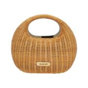 Sacai Naturlig Rattan Handväska med Metalllogotyp Brown, Dam