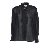 Isabel Marant Elegant Svart Bomull Voile Topp Black, Dam