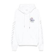 Off White Hoodie med broderat logotyp White, Herr