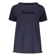 Herno T-shirt med dragsko i bomull Blue, Dam