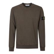 Stone Island Avslappnad Bomullsweatshirt för Män Green, Herr