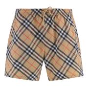 Burberry Mesh Lining Swim Shorts Motif Beige, Herr