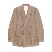 Lardini Choklad Dubbelknäppta Blazers Beige, Herr