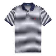 Polo Ralph Lauren Randig Bomull Mesh Polo Tröja Blue, Herr