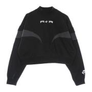 Nike Hög hals Cropped Sweatshirt Svart/Grå/Vit Black, Dam