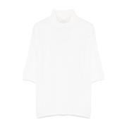 Max Mara Vit Mock Neck Sweater Cecina White, Dam