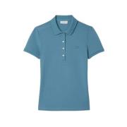 Lacoste Räfflad finish bomullspolo Blue, Dam