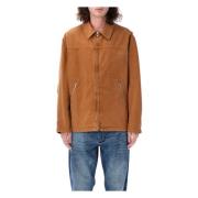 MM6 Maison Margiela Canvas Zip Jacket Brown, Herr