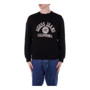 Guess Svart Logo Front Sweater Black, Herr