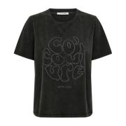 Co'Couture Svart Acid Tee Top Black, Dam