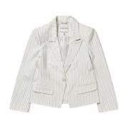 Munthe Randig Kort Blazer i Rött/Blått White, Dam