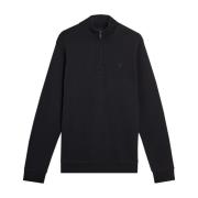 Lyle & Scott Mellanlager Superfin Kvart Zip Tröja Black, Herr