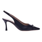 Baldinini Svarta och nude läderslingbacks Black, Dam