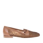 Baldinini Tan petal mesh loafer Beige, Dam