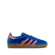 Adidas Blå Sammet Sneakers Logotyp Stämpel Blue, Dam