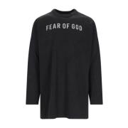 Fear Of God Svart Logo Print Crew Neck T-shirt Black, Herr