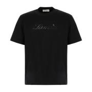 Lanvin Avslappnad Bomull T-shirt för Män Black, Herr