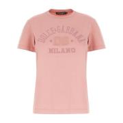 Dolce & Gabbana Avslappnad Bomull T-shirt Pink, Dam