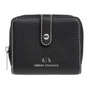 Armani Exchange Stiligt Plånbok med Knappstängning Black, Dam