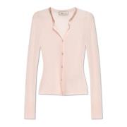 Blumarine Räfflad kofta med paljetter Pink, Dam