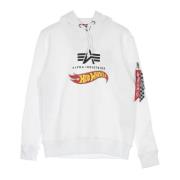 Alpha Industries Hot Wheels Flag Hoody Herr Sweatshirt White, Herr