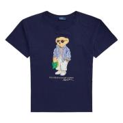 Polo Ralph Lauren Marinblå Polo Bear Bomull Tee Blue, Dam