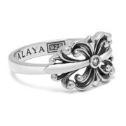 Nialaya Men's Sterling Silver Bloom Ring Gray, Herr