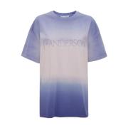 JW Anderson Lila Logo T-shirt Ombre Effekt Purple, Dam