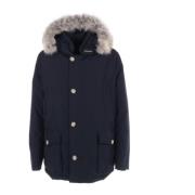 Woolrich Herr teknisk jacka med avtagbar päls huva Blue, Herr