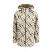 Burberry Arkivkontroll Hög Krage Jacka Brown, Dam